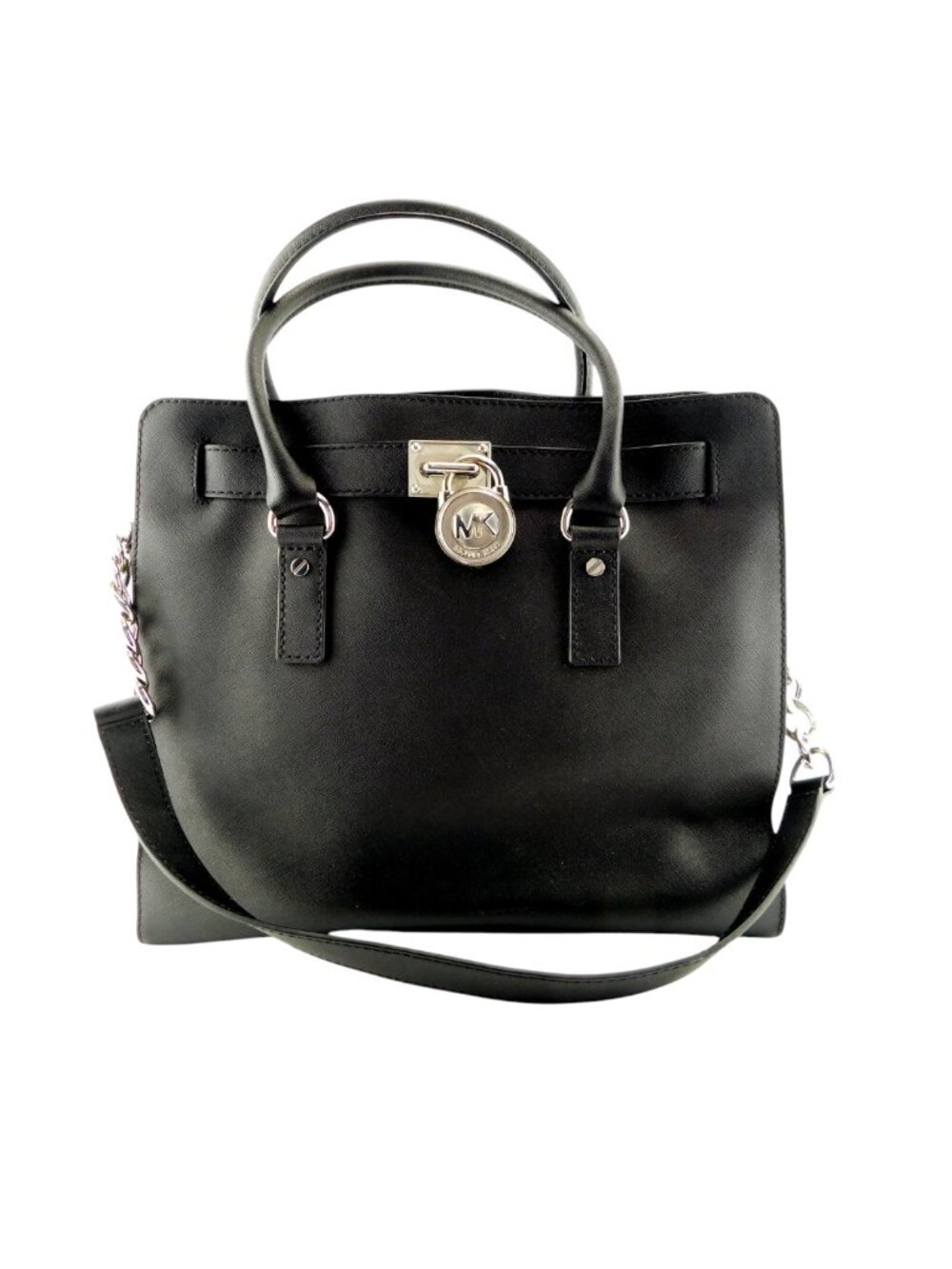 MICHAEL Michael Kors Black Saffiano Leather Large Satchel Tote Hand Bag